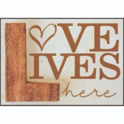 Pack Of 2 Beige And Brown Love Quotes Printed Rectangular Wall Plaques 6.75" - 34141847