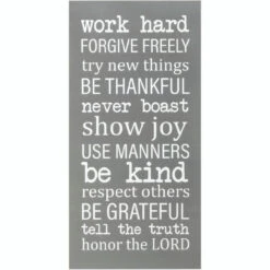 16" Gray And White Rules Of The House Printed Rectangular Wall Plaque - 34141862