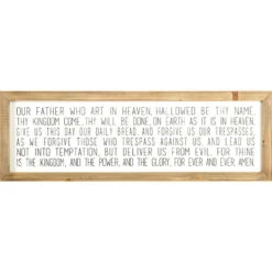 36" Brown And White Bible Quote Rectangular Wall Plaque