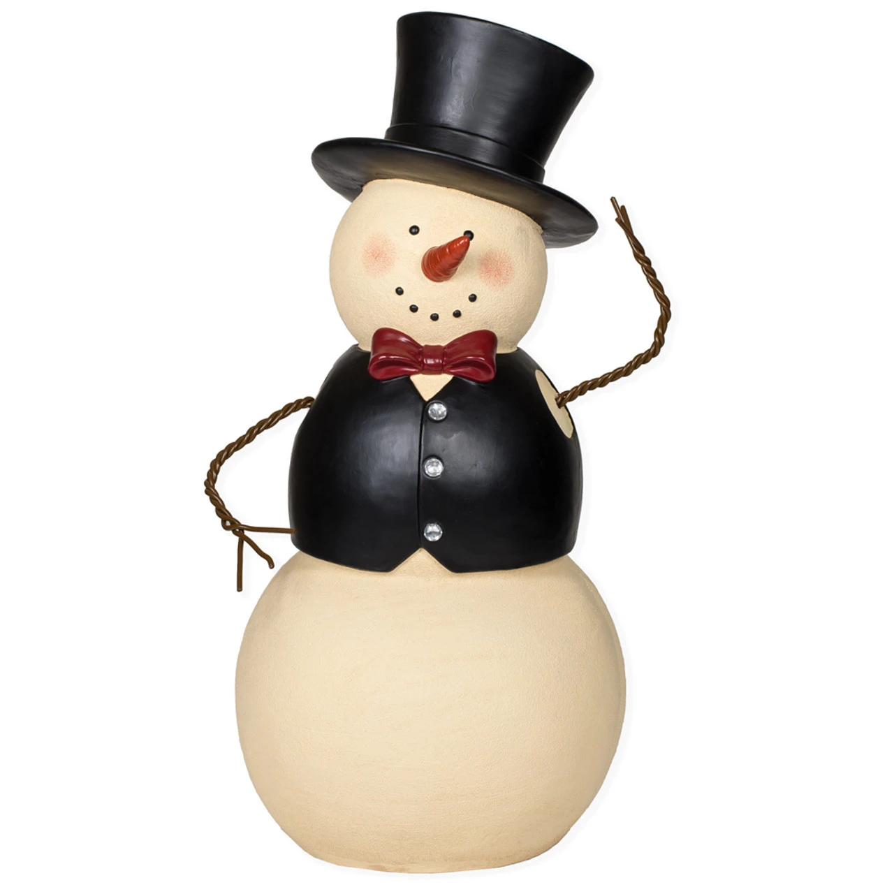 32" Ivory And Black Tipping Hat Oversized Snowman Figurine 3 32" Ivory And Black Tipping Hat Oversized Snowman Figurine