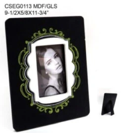 Set Of 2 Black And White Contemporary Rectangular Chalkboard Photo Frames 11.75" - 34255106