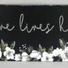 Set Of 2 Black And White "LOVE LIVES HERE" Contemporary Wall Plaques 19" - 34256096