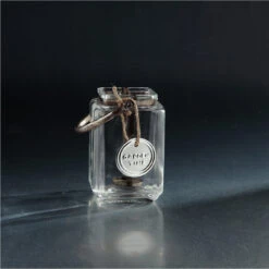 7" Clear Glass Rectangular Shaped Candle Holder