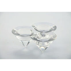 2" Crystal Clear Hand Blown Glass Candelabras Tabletop Decor