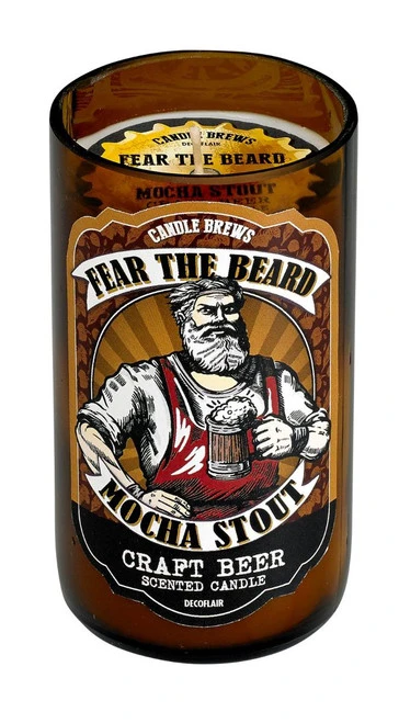 Set Of 2 Micro-Brew Fear The Beard Mocha Stout Candles 5" 3 Set Of 2 Micro-Brew Fear The Beard Mocha Stout Candles 5"