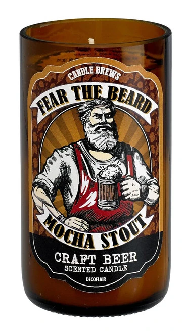 Set Of 2 Micro-Brew Fear The Beard Mocha Stout Candles 5" 4 Set Of 2 Micro-Brew Fear The Beard Mocha Stout Candles 5" - Image 2