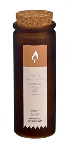 Set Of 4 Amber Elegant Tincture Bottle 4 Oz Aromatherapy Candle, 4.5"