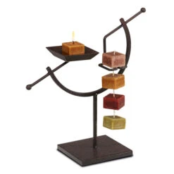 Set Of 2 Bronze Metal Arc Candle On Rope Holders 13" -Christmas Decoration Store decb nat5440 2 46048.1588354095
