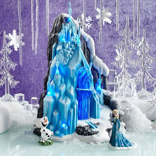 Department 56 12" Pre-Lit Blue And White Disney Frozen Elsa Ice Palace Christmas Tabletop Decor 5 Department 56 12" Pre-Lit Blue And White Disney Frozen Elsa Ice Palace Christmas Tabletop Decor - Image 3