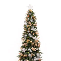 7.5' Pre-Lit Pre-Decorated Gold And Silver Artificial Christmas Tree – Clear LED Lights -Christmas Decoration Store dezy2018 et met 75 3 70666.1587644114