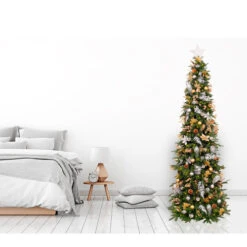 7.5' Pre-Lit Pre-Decorated Gold And Silver Artificial Christmas Tree – Clear LED Lights -Christmas Decoration Store dezy2018 et met 75 4 66793.1587644114
