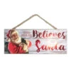 Christmas Central Red And White Santa Printed Rectangular Christmas Wall Sign With Rope Hanger 4" X 10" -Christmas Decoration Store dglow a1006 1 06694.1587645048