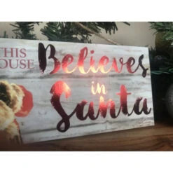 Christmas Central Red And White Santa Printed Rectangular Christmas Wall Sign With Rope Hanger 4" X 10" -Christmas Decoration Store dglow a1006 2 90586.1587645048