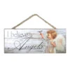 Christmas Central White And Gray Angel Printed Rectangular Wall Sign With Rope Hanger 4" X 10" -Christmas Decoration Store dglow a1008 1 91143.1587644004