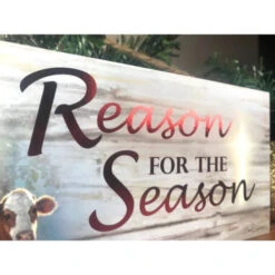 Christmas Central Red And Blue Reason For The Season Christmas Rectangular Sign With Rope Hanger 4" X 10" -Christmas Decoration Store dglow a1012 2 43713.1587644198