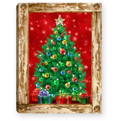 8" Green And Red Christmas Tree Lighted Table Decor 3 8" Green And Red Christmas Tree Lighted Table Decor