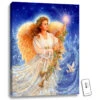 Christmas Central Blue And Cream White Stardust Angel LED Backlit Rectangular Wall Art With Remote Control 24" X 18"