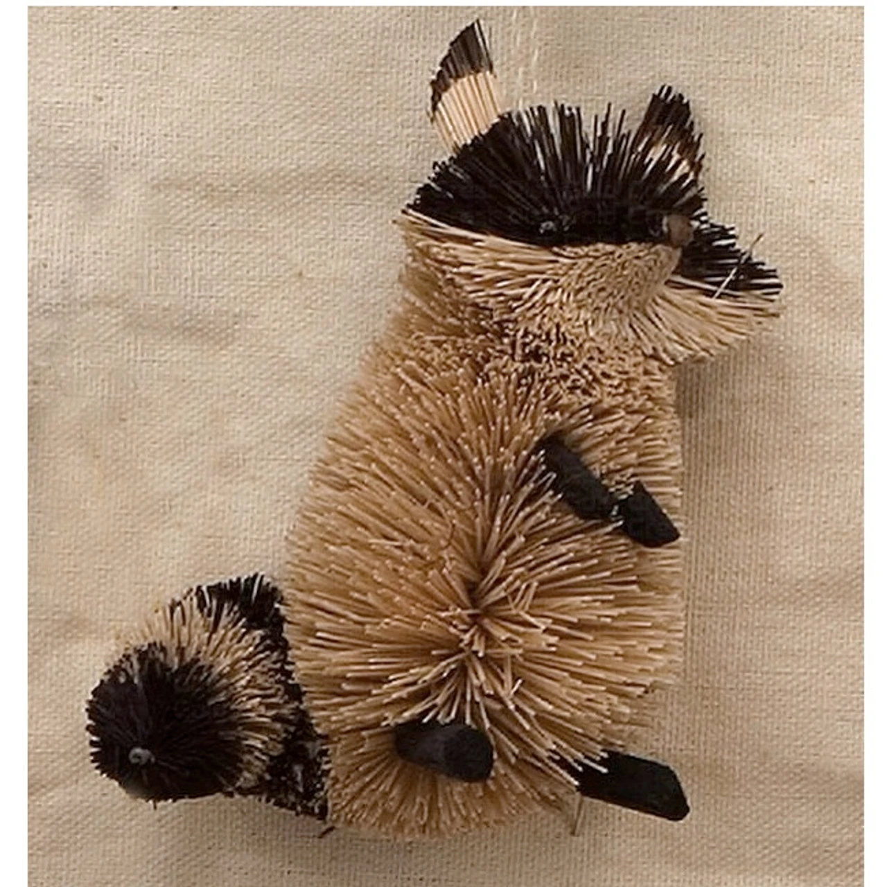 5” Brown And Black Whimsical Bristle Brush Handcrafted Raccoon Hanging Ornament - 33479728 3 5” Brown And Black Whimsical Bristle Brush Handcrafted Raccoon Hanging Ornament - 33479728