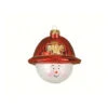 4.25" Red And White Fireman Snowman Hand Blown Glass Hanging Figurine Ornament