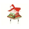 5.38" Red And Green Merry Bells Hand Blown Glass Hanging Figurine Ornament