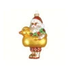 5.63" Yellow And Red Santa's Ducky Hand Blown GlassHanging Figurine Ornament -Christmas Decoration Store dgold cobanec302 16748.1588344318