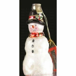 4.5" Red And White Rustic Snowman Christmas Hanging Ornament