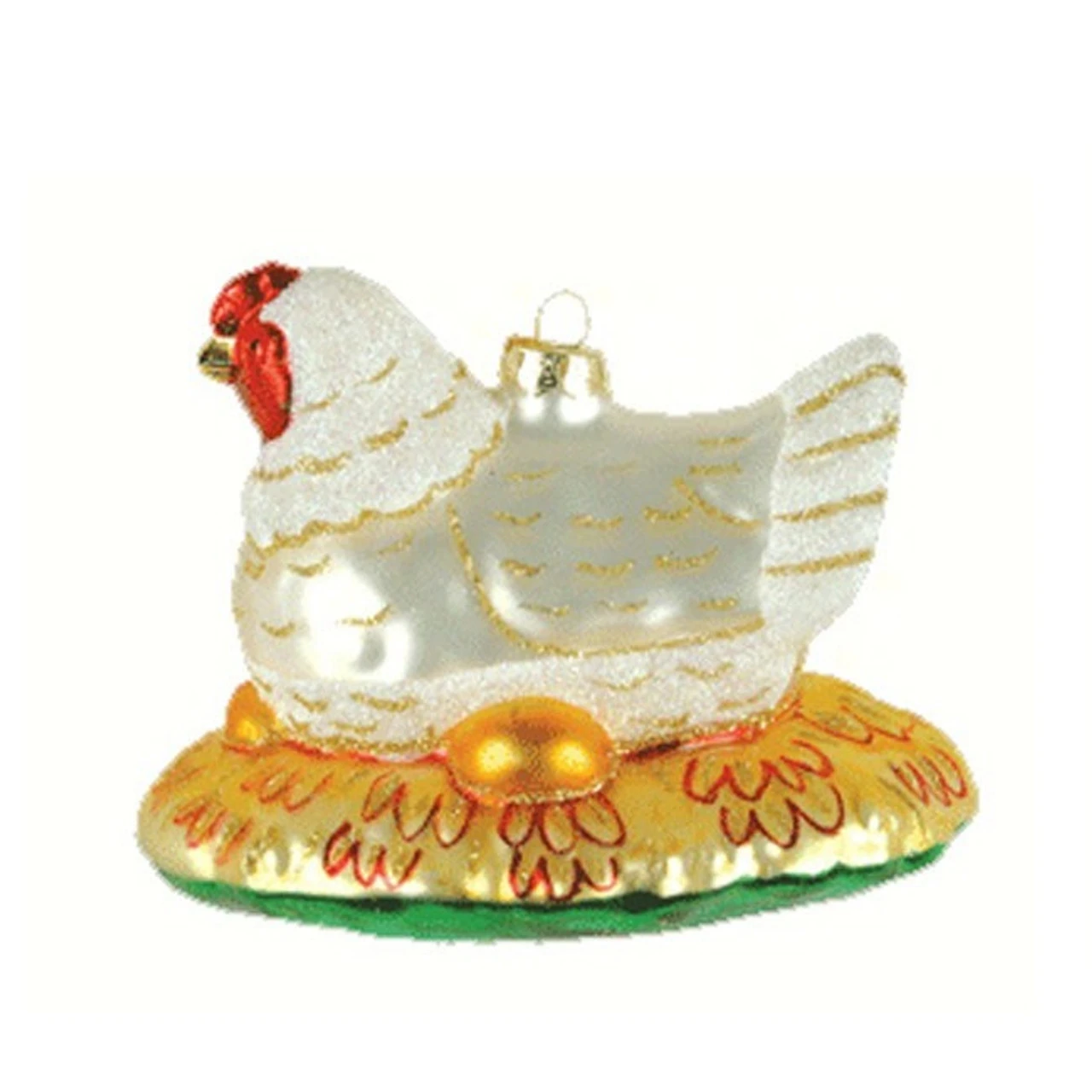 5” White And Yellow Hen Hand Blown Glass Hanging Figurine Ornament - 33479851 3 5” White And Yellow Hen Hand Blown Glass Hanging Figurine Ornament - 33479851