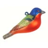 4” Orange And Blue Painted Bunting Hand Blown Glass Hanging Figurine Ornament -Christmas Decoration Store dgold cobanec382 58978.1588362127
