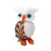 2.5" White And Brown Owl Glass Figurine Decoration - 33480176