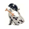 4" White And Black Dog With Bone Art Glass Figurine Decoration - 33480181 -Christmas Decoration Store dgold ma 091 96624.1588353733