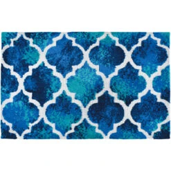 1.75' X 2.75' Mallorca Tiles Blue And Teal Green Rectangular Area Throw Rug