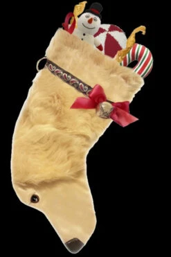 21.5" Beige Golden Retriever Dog Christmas Stocking