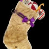 21.5" Purple And Beige Doodle Dog Christmas Stocking -Christmas Decoration Store dhhs hh21 1 49694.1587644260