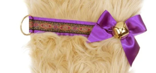 21.5" Purple And Beige Doodle Dog Christmas Stocking 6 21.5" Purple And Beige Doodle Dog Christmas Stocking - Image 4