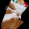 17" Brown And White Cavalier King Charles Spaniel Dog Christmas Stocking