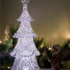 Set Of 2 Clear Diamond Cut Christmas Tree Tabletop Decor 15.5" 2 Set Of 2 Clear Diamond Cut Christmas Tree Tabletop Decor 15.5" -Christmas Decoration Store dice 10133 19646.1588406052