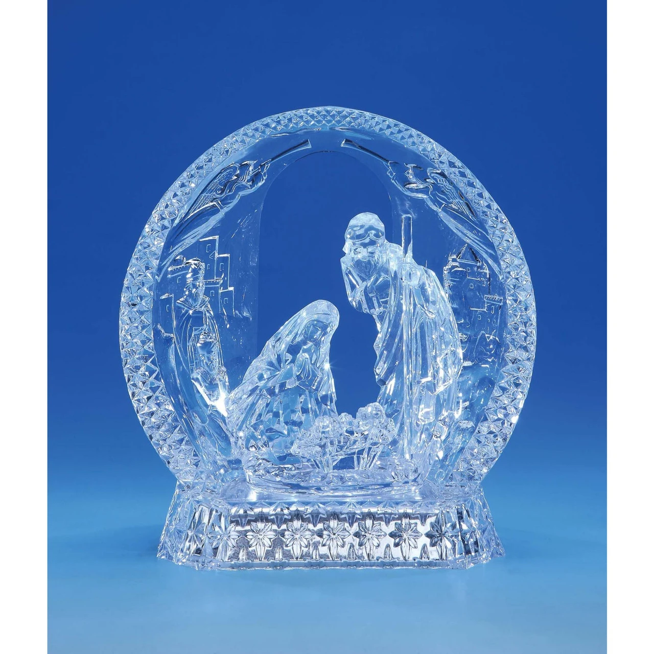 Set Of 2 Clear Contemporary Nativity Half Dome LED Lighted Tabletop Decor 7.75" 3 Set Of 2 Clear Contemporary Nativity Half Dome LED Lighted Tabletop Decor 7.75"