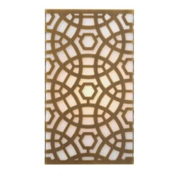10.5” Antique Brass Gold Rectangular Geometric Pattern Geo Wall Sconce - Small
