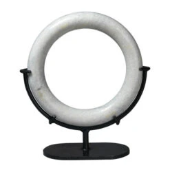 15" White Marble Medium Marble Ring