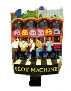 5.75" Red And Black Casino Gambling Slot Machine Christmas Stocking Holder