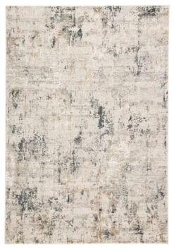 Christmas Central 8.8' X 11.75' Ivory And Gray Abstract Rectangular Area Throw Rug