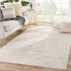 Christmas Central 5' X 7.5' Ivory And Smoke Gray Modern Rectangular Area Throw Rug -Christmas Decoration Store djri rug143756 5 40420.1588349270