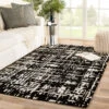 Christmas Central 9' X 12' Black And Cream White Trellis Handmade Rectangular Area Throw Rug -Christmas Decoration Store djri rug143938 5 70945.1664988807