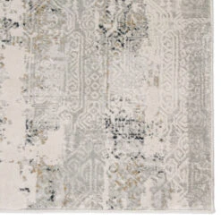 Christmas Central 8.8' X 11.75' Gray And White Tribal Motif Jaspal Rectangular Area Throw Rug -Christmas Decoration Store djri rug145979 3 55171.1587644947