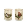 Set Of 6 Beige Cardinal And Chickadee Glass Votive Holders 5" -Christmas Decoration Store dmel2073241 05702.1588370862