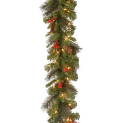Christmas Central 9' X 10" Pre-Lit Crestwood Spruce Artificial Christmas Garland - Clear Lights -Christmas Decoration Store dnat20cw7 306 9a 1 2 07602.1664033308