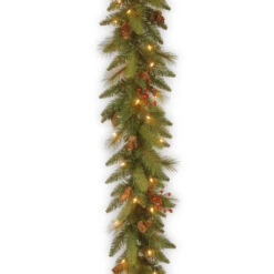 6' X 12" Pre-Lit Long Needle Pine Cone Artificial Christmas Garland– Clear Lights
