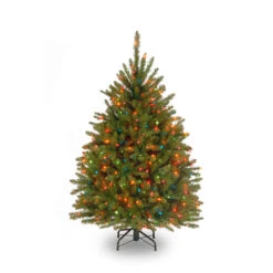 Christmas Central 4.5’ Pre-Lit Dunhill Fir Artificial Christmas Tree - Multi-Color Lights