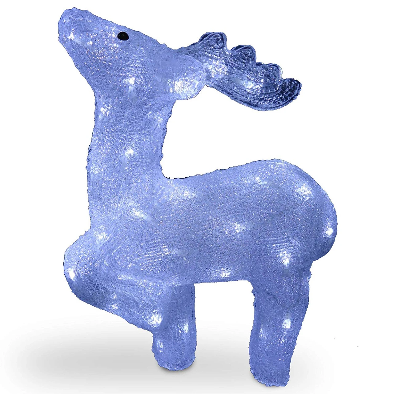Pre-Lit Acrylic Standing Deer – 17-Inch, White LED Lights 3 Pre-Lit Acrylic Standing Deer – 17-Inch, White LED Lights