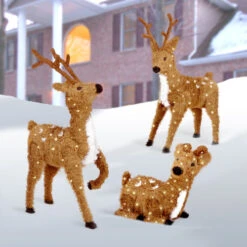 Christmas Central 36" Creative Images Brown Standing Reindeer With Spots And 150 Clear Lights -Christmas Decoration Store dnat ci7 dbr 36slo 3 04676.1631812953
